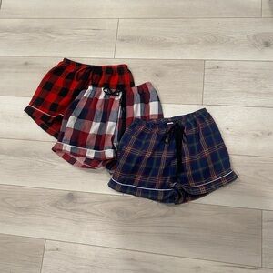3 Set Plaid Pajama Shorts